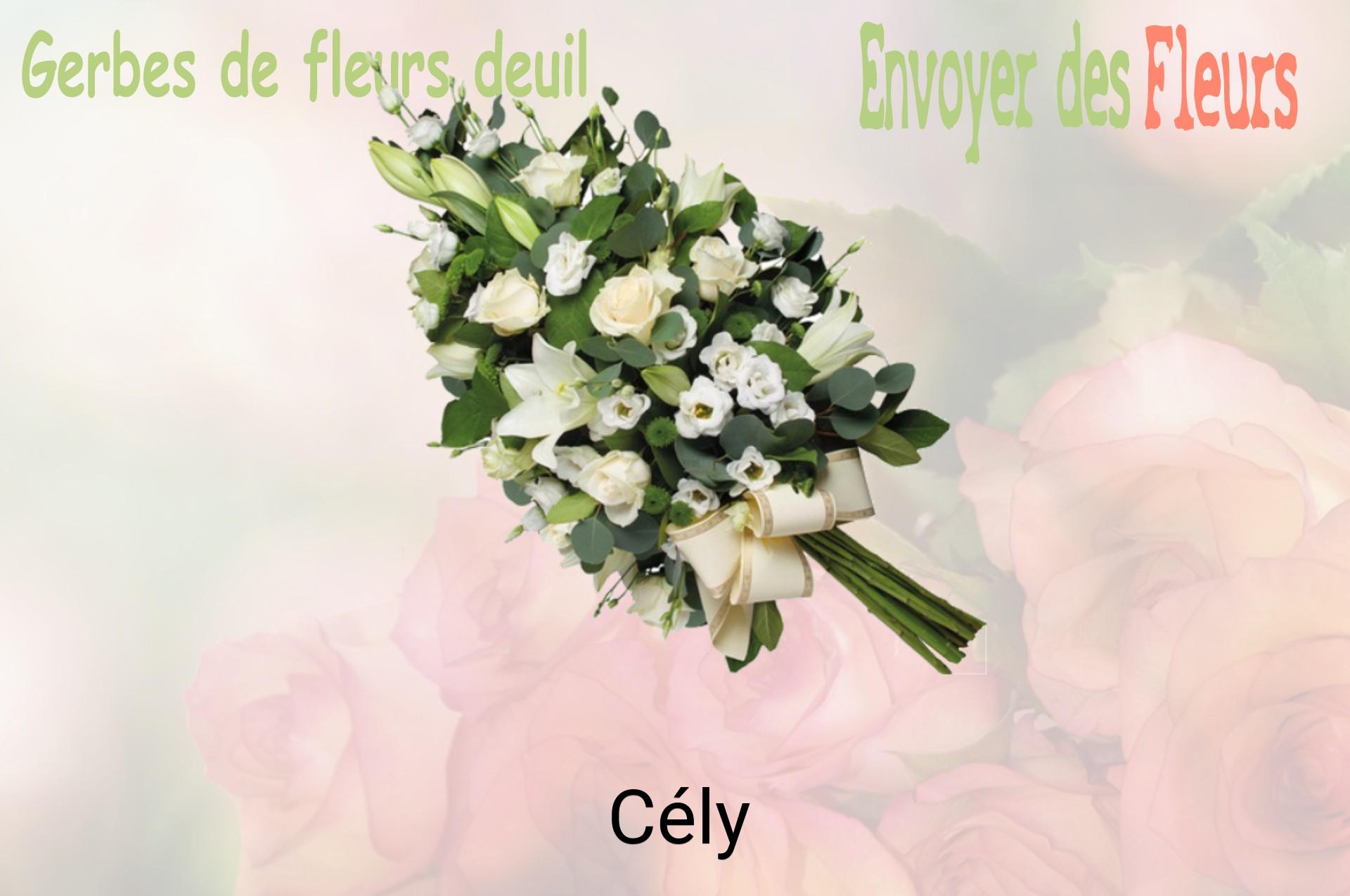 Gerbe de fleurs de deuil livrée à Cély